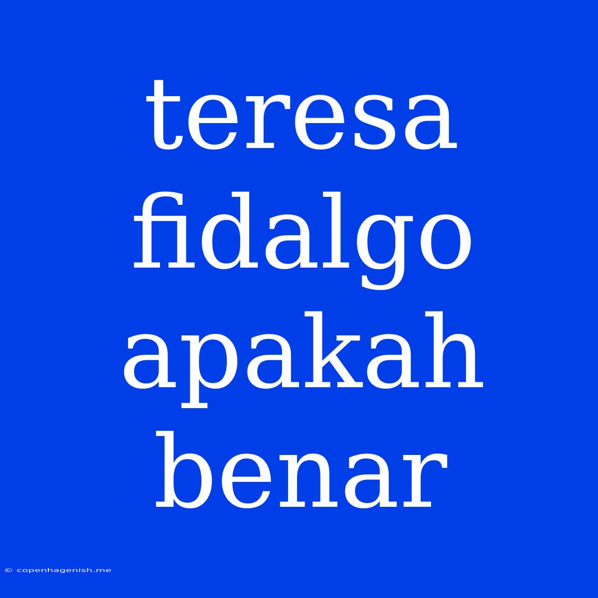 Teresa Fidalgo Apakah Benar