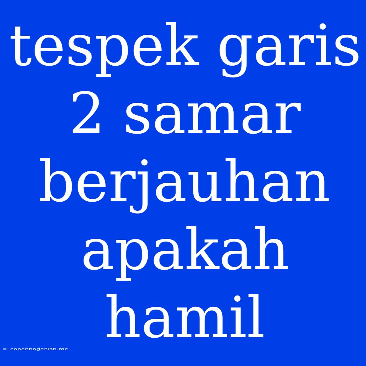 Tespek Garis 2 Samar Berjauhan Apakah Hamil