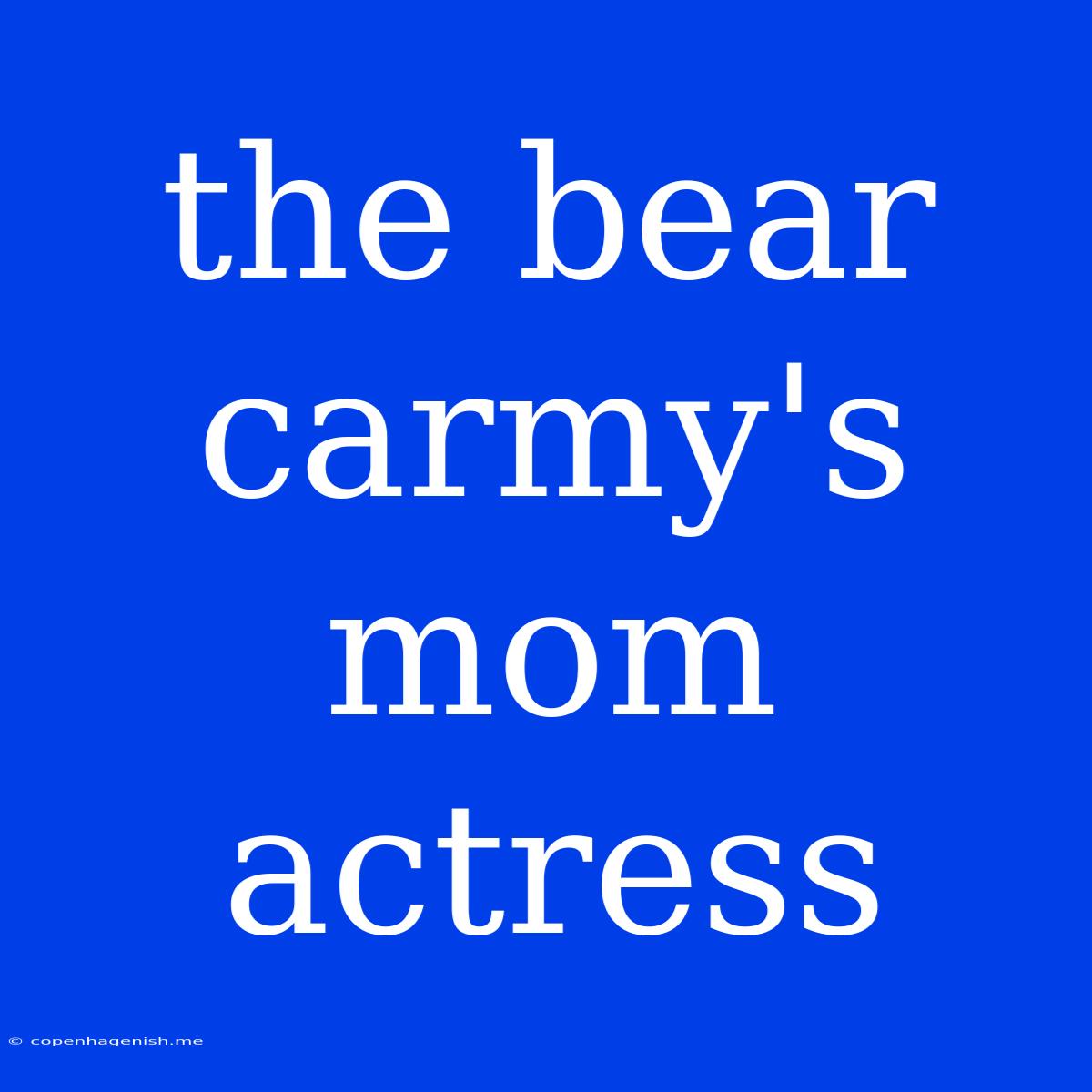 The Bear Carmy's Mom Actress