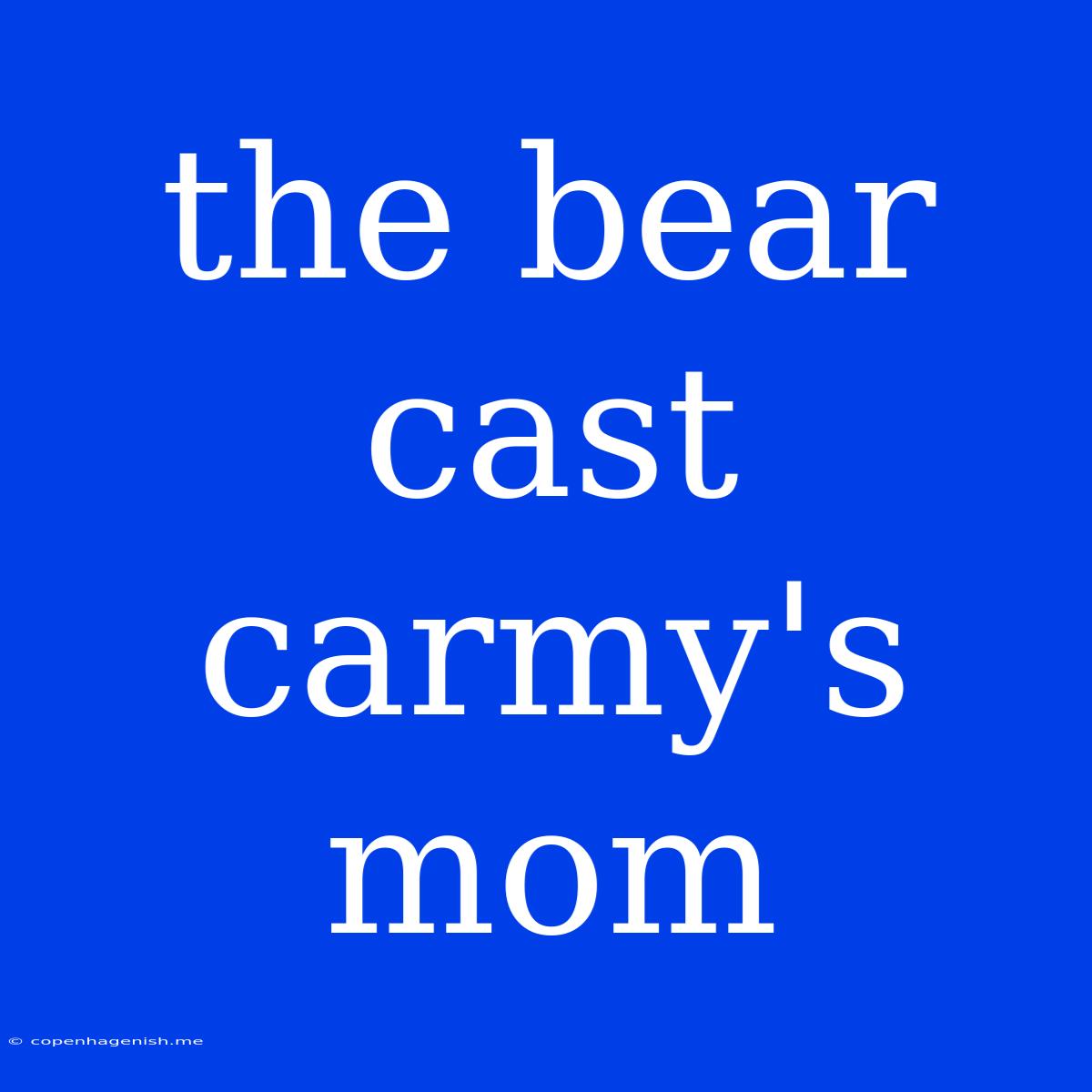 The Bear Cast Carmy's Mom