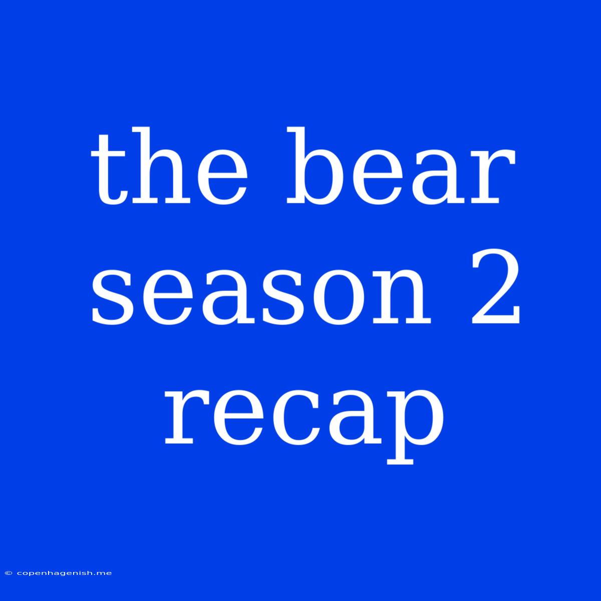 The Bear Season 2 Recap