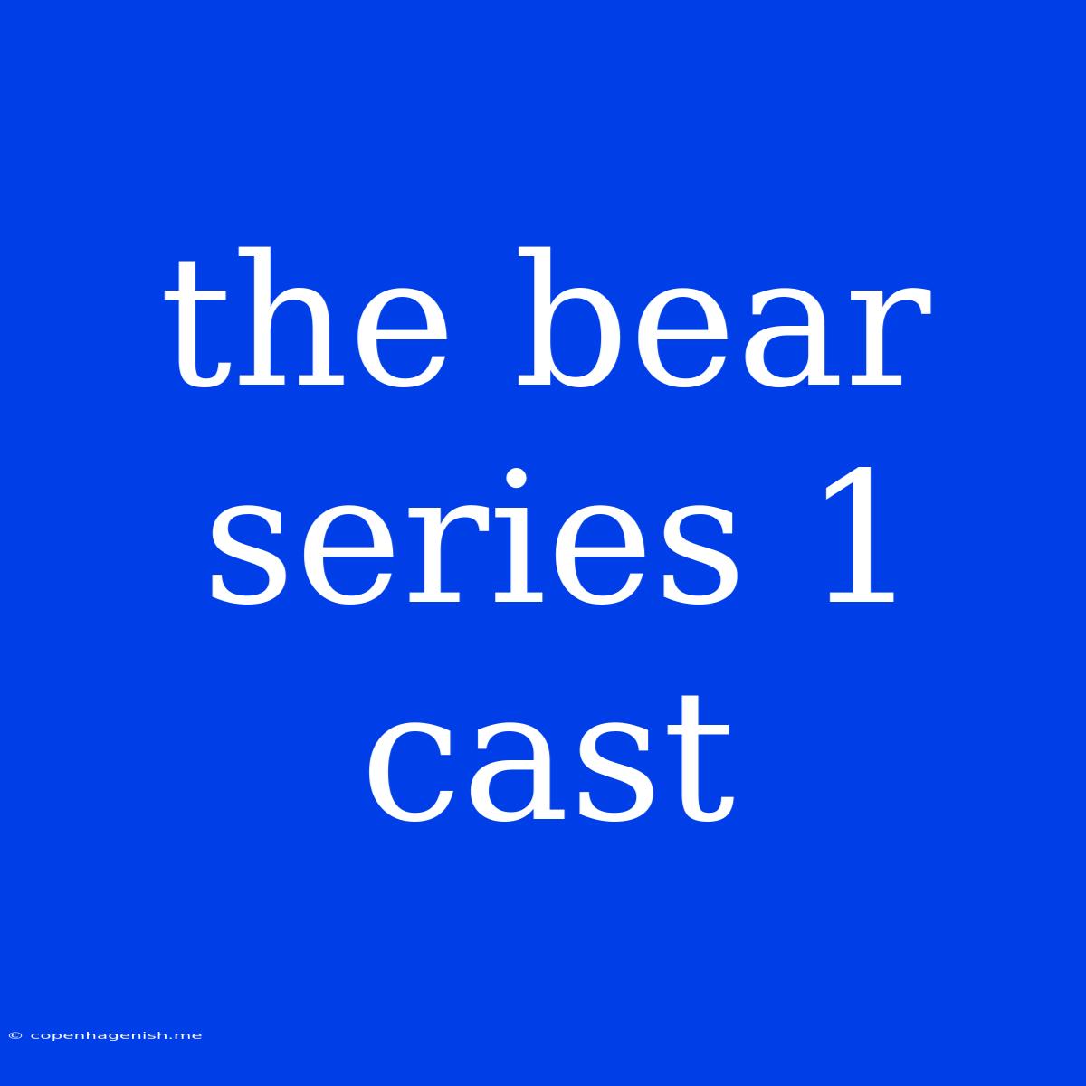 The Bear Series 1 Cast