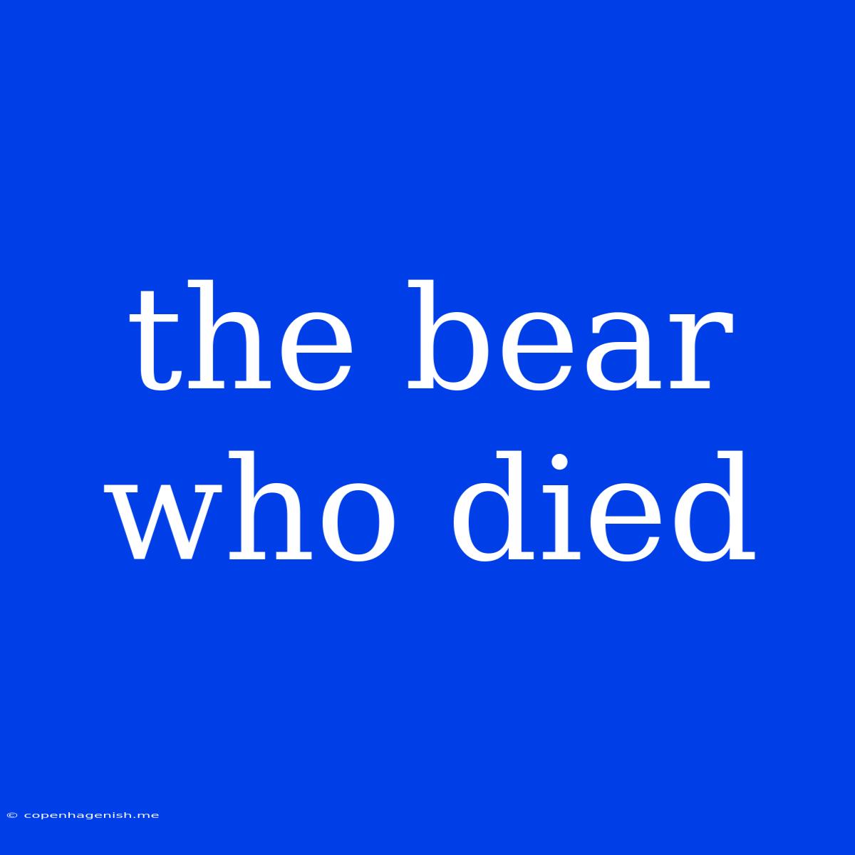 The Bear Who Died