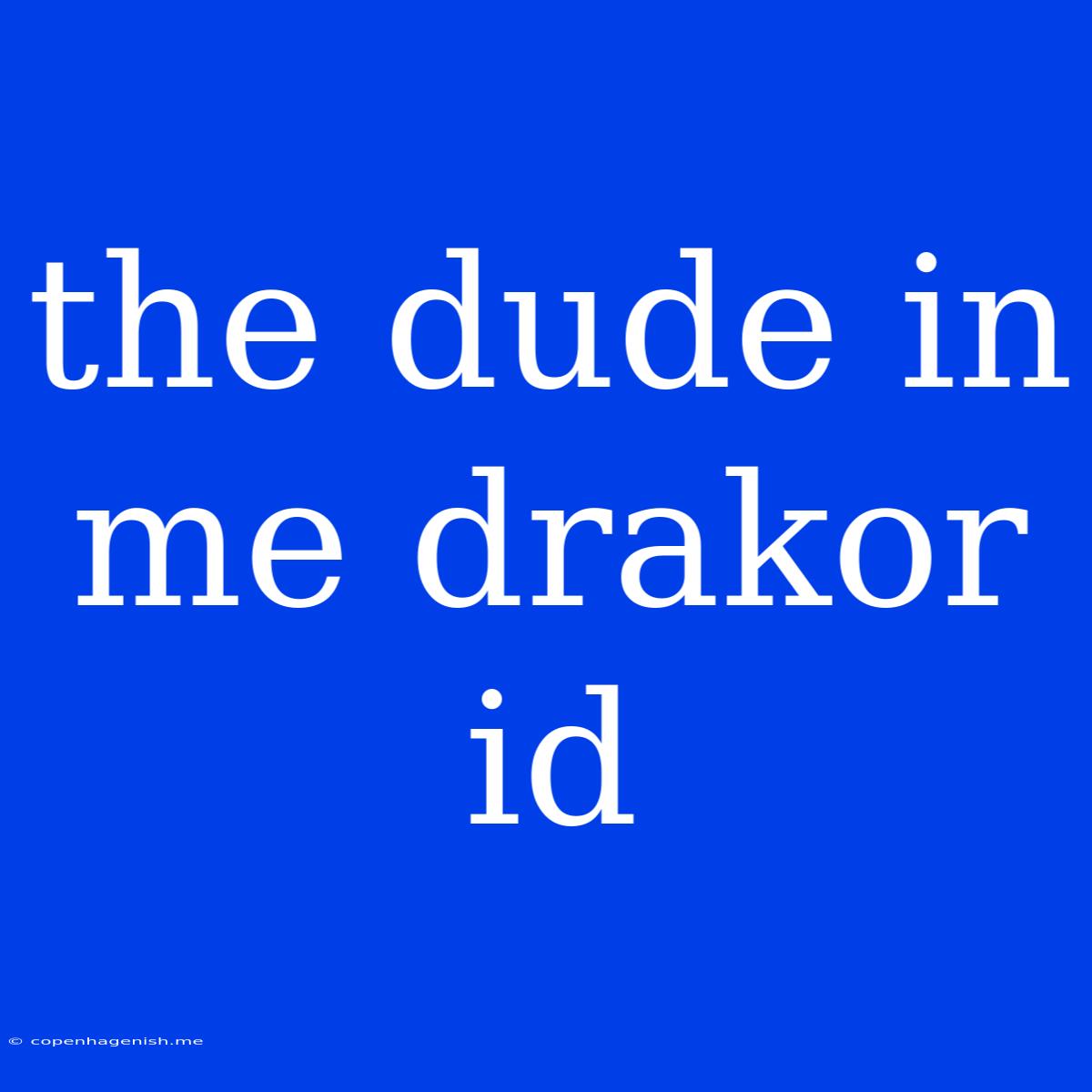 The Dude In Me Drakor Id