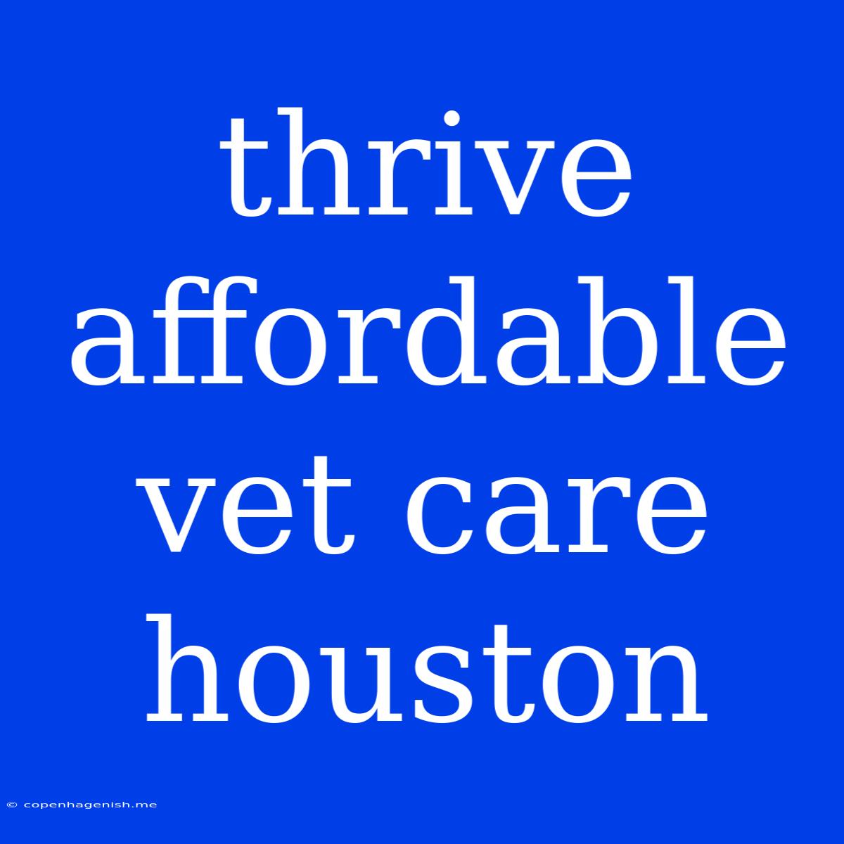 Thrive Affordable Vet Care Houston