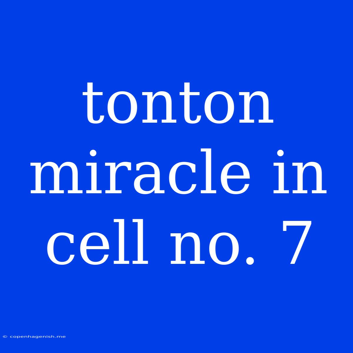 Tonton Miracle In Cell No. 7