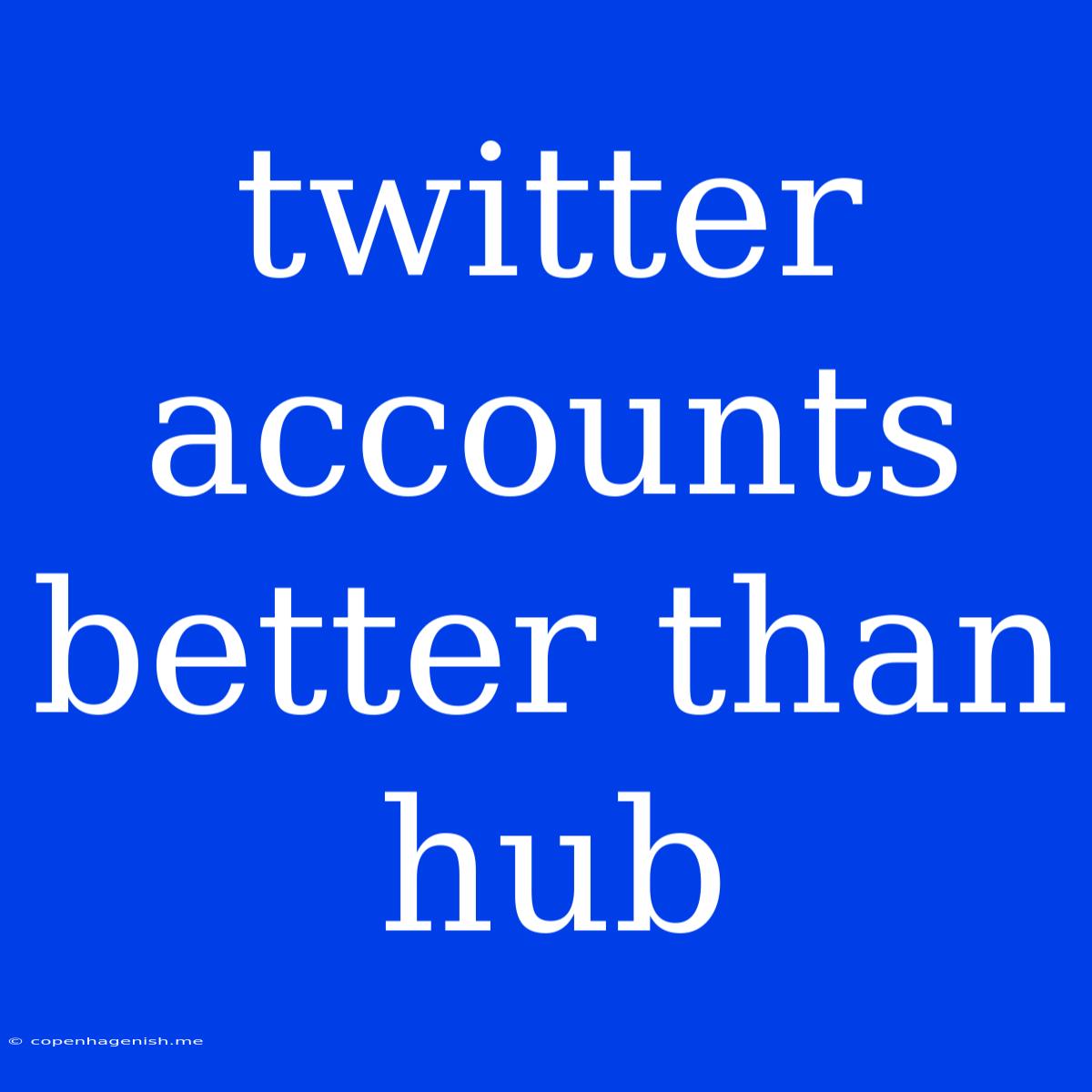 Twitter Accounts Better Than Hub