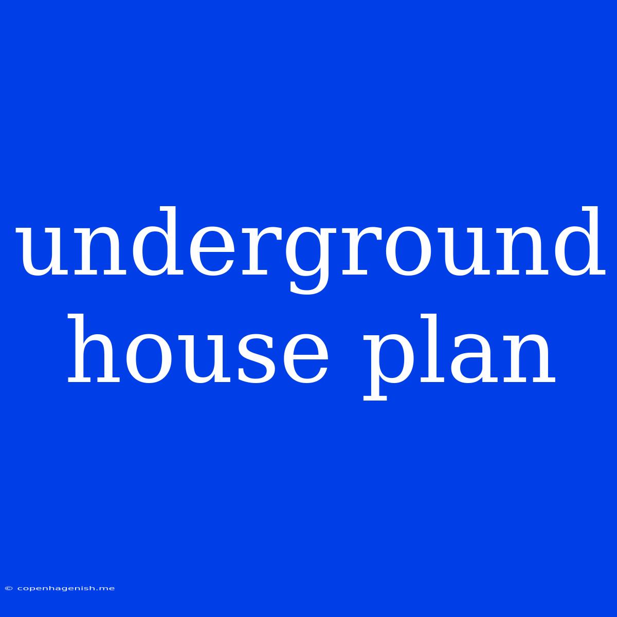 Underground House Plan