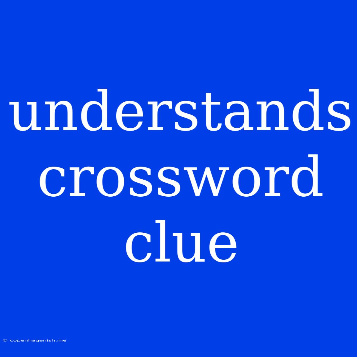 Understands Crossword Clue