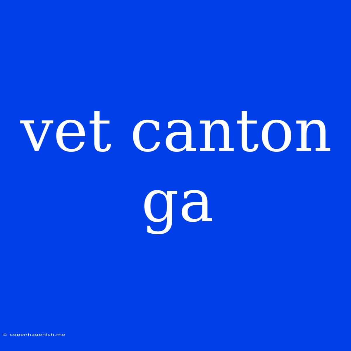 Vet Canton Ga