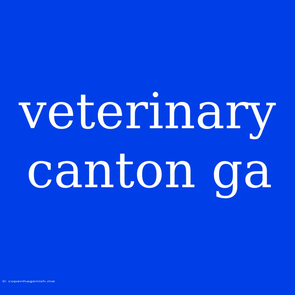 Veterinary Canton Ga