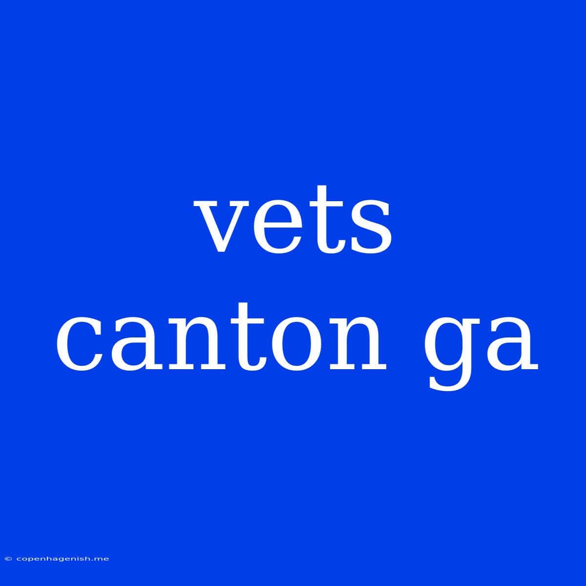 Vets Canton Ga