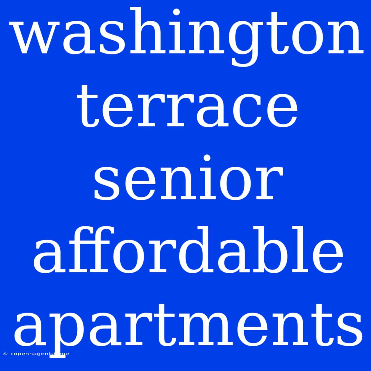 Washington Terrace Senior Affordable Apartments