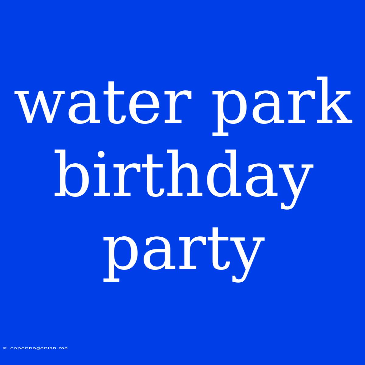 Water Park Birthday Party