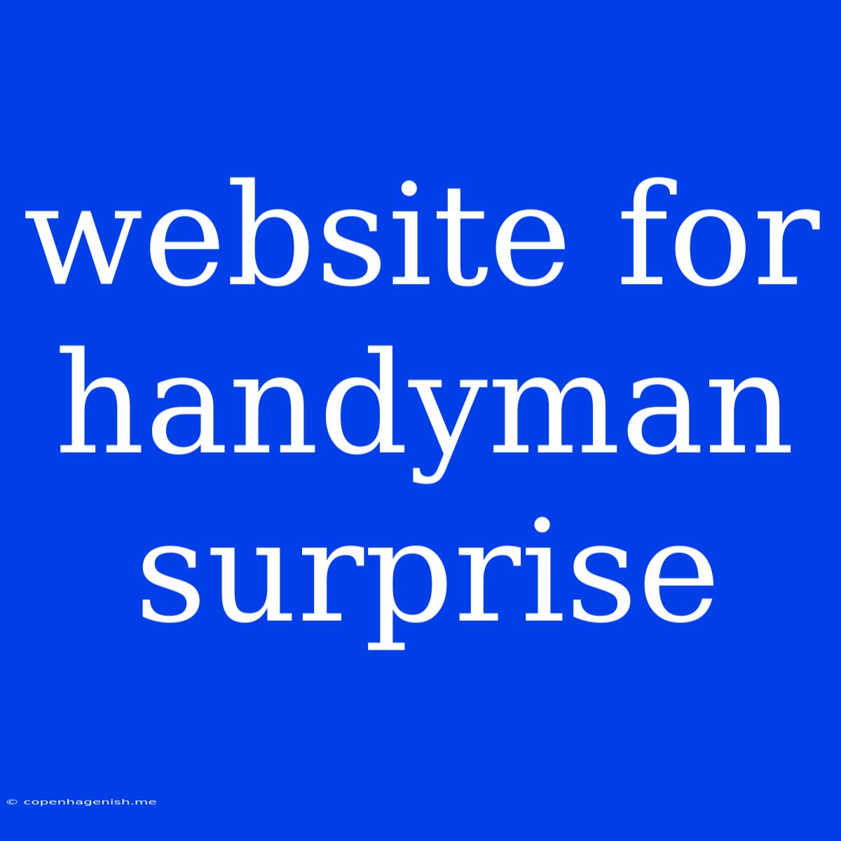 Website For Handyman Surprise