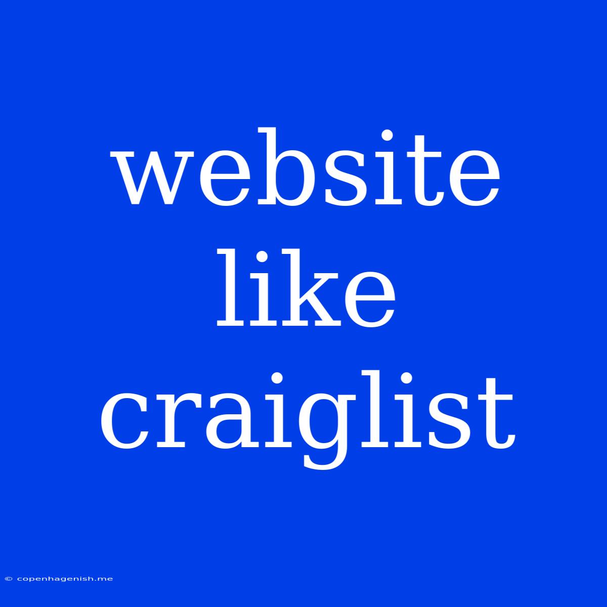 Website Like Craiglist