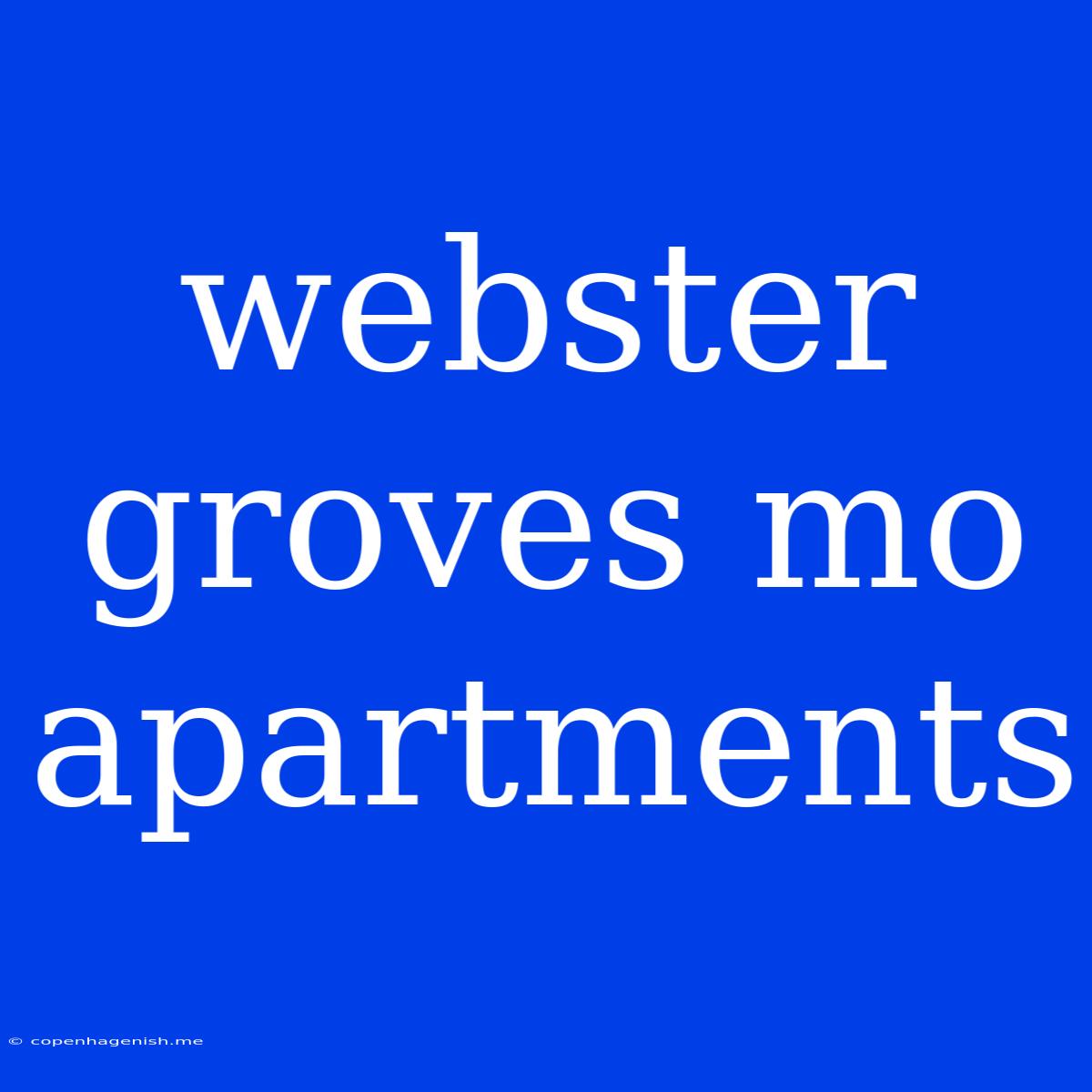 Webster Groves Mo Apartments