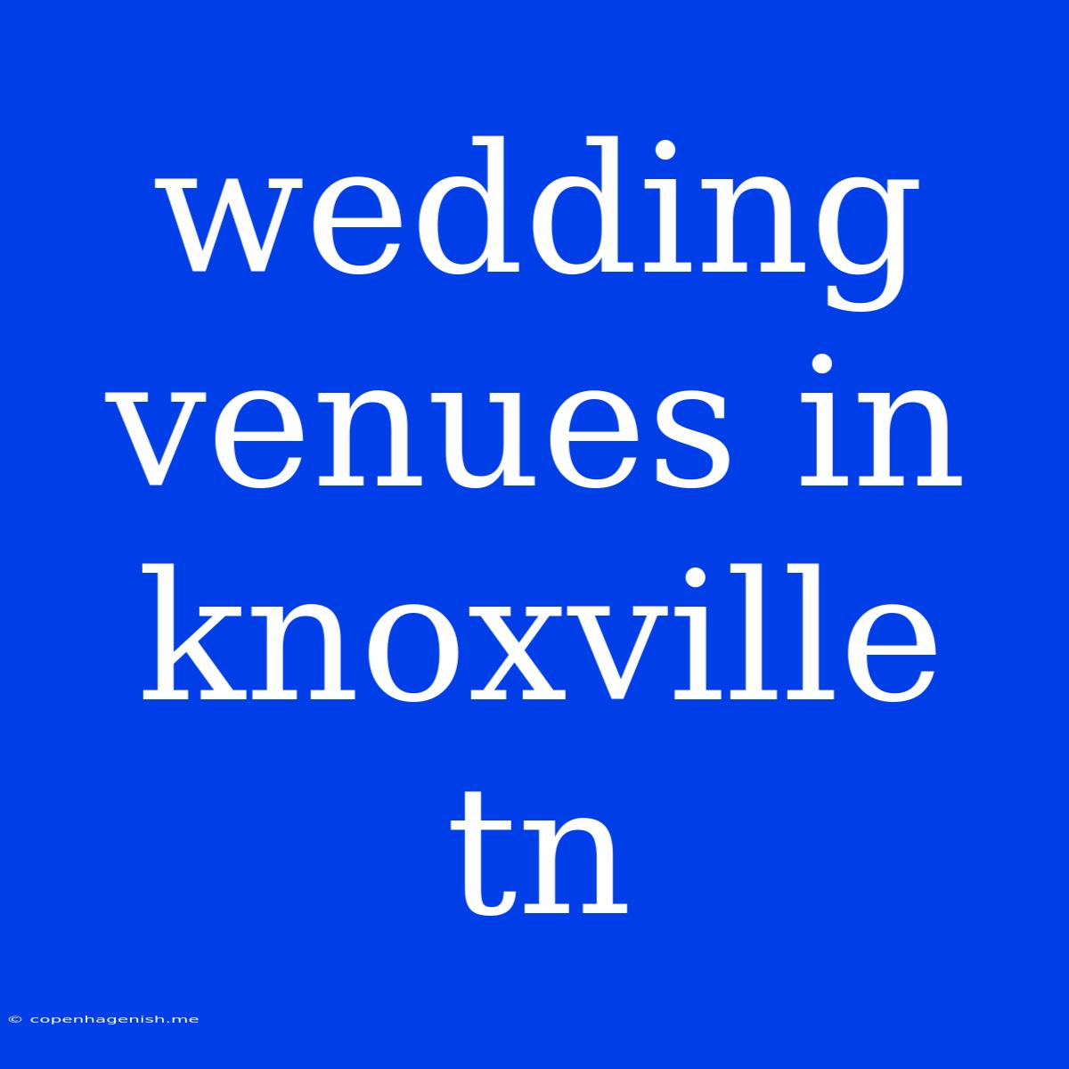 Wedding Venues In Knoxville Tn