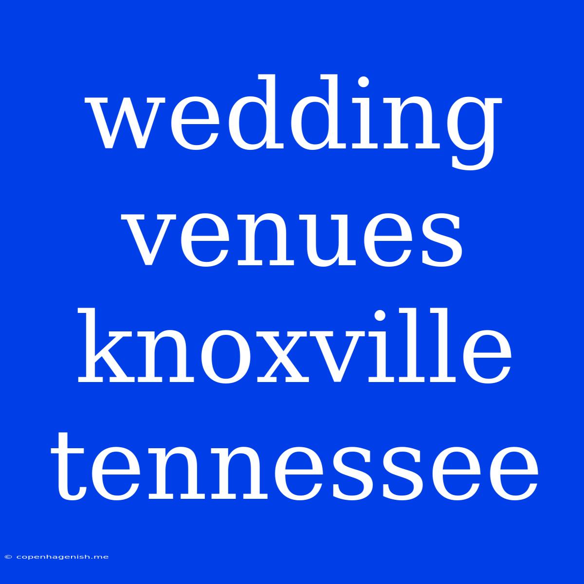 Wedding Venues Knoxville Tennessee