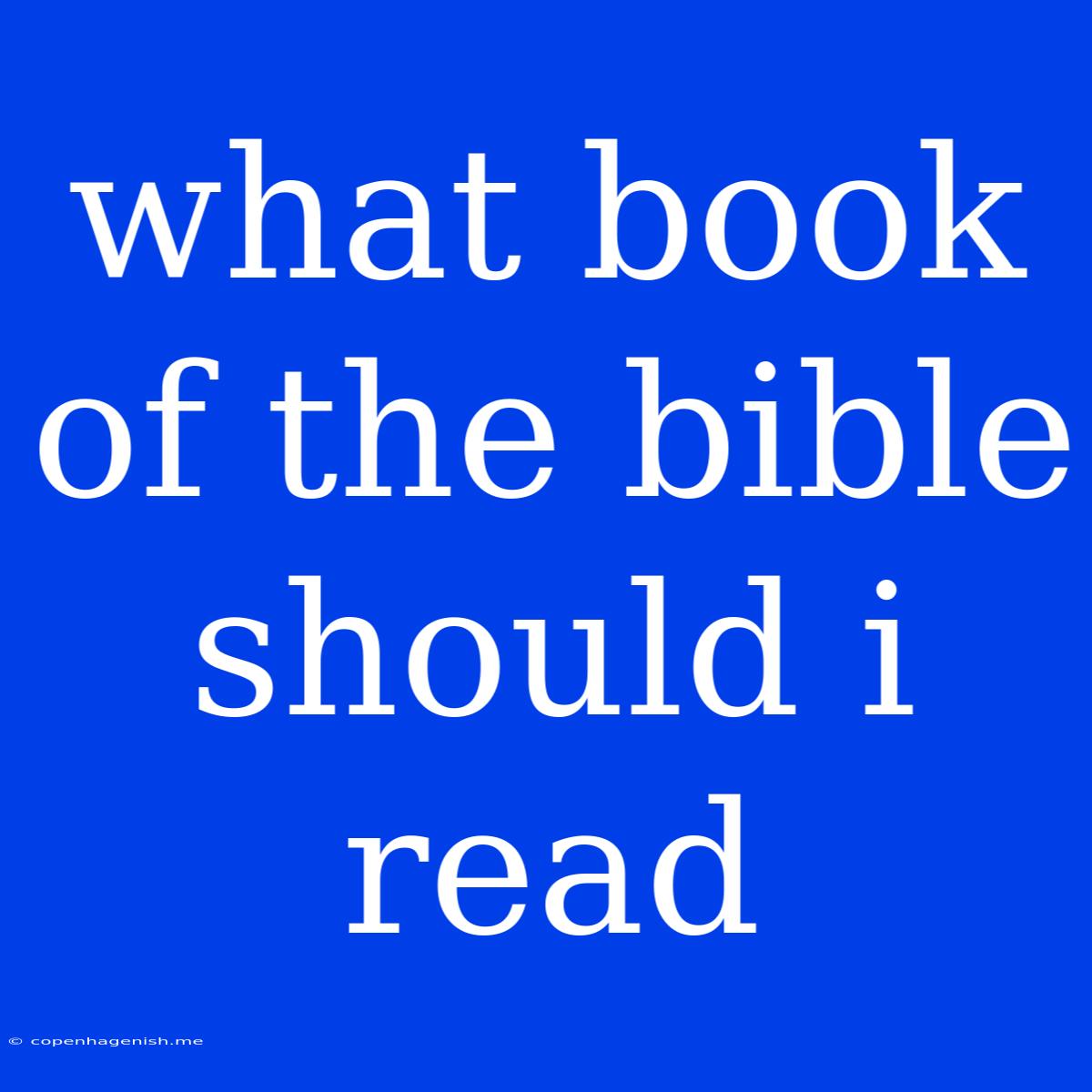 What Book Of The Bible Should I Read