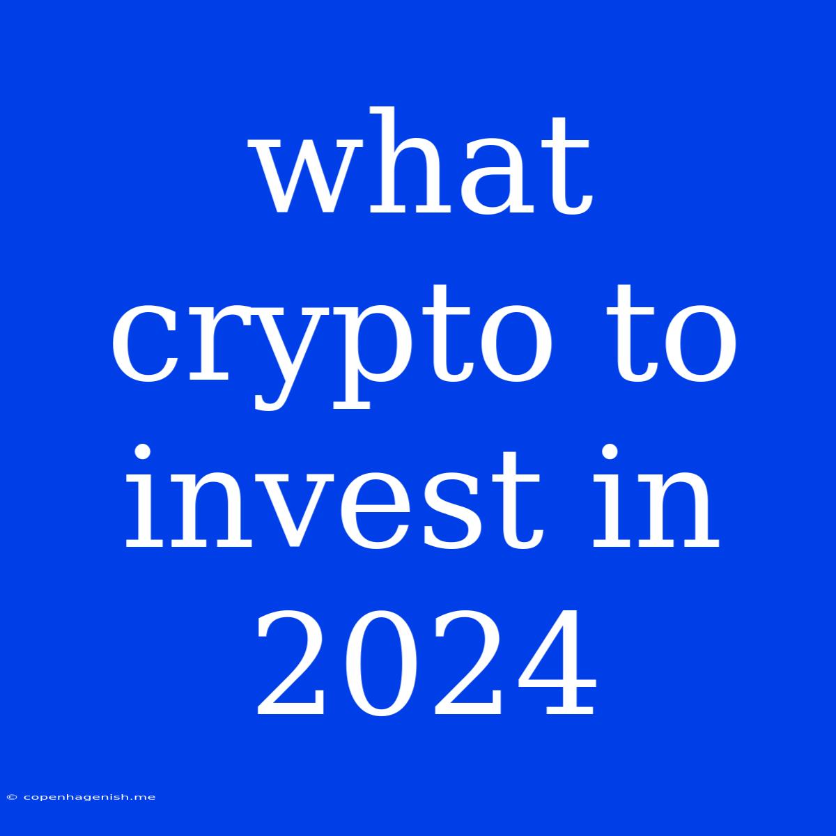 What Crypto To Invest In 2024