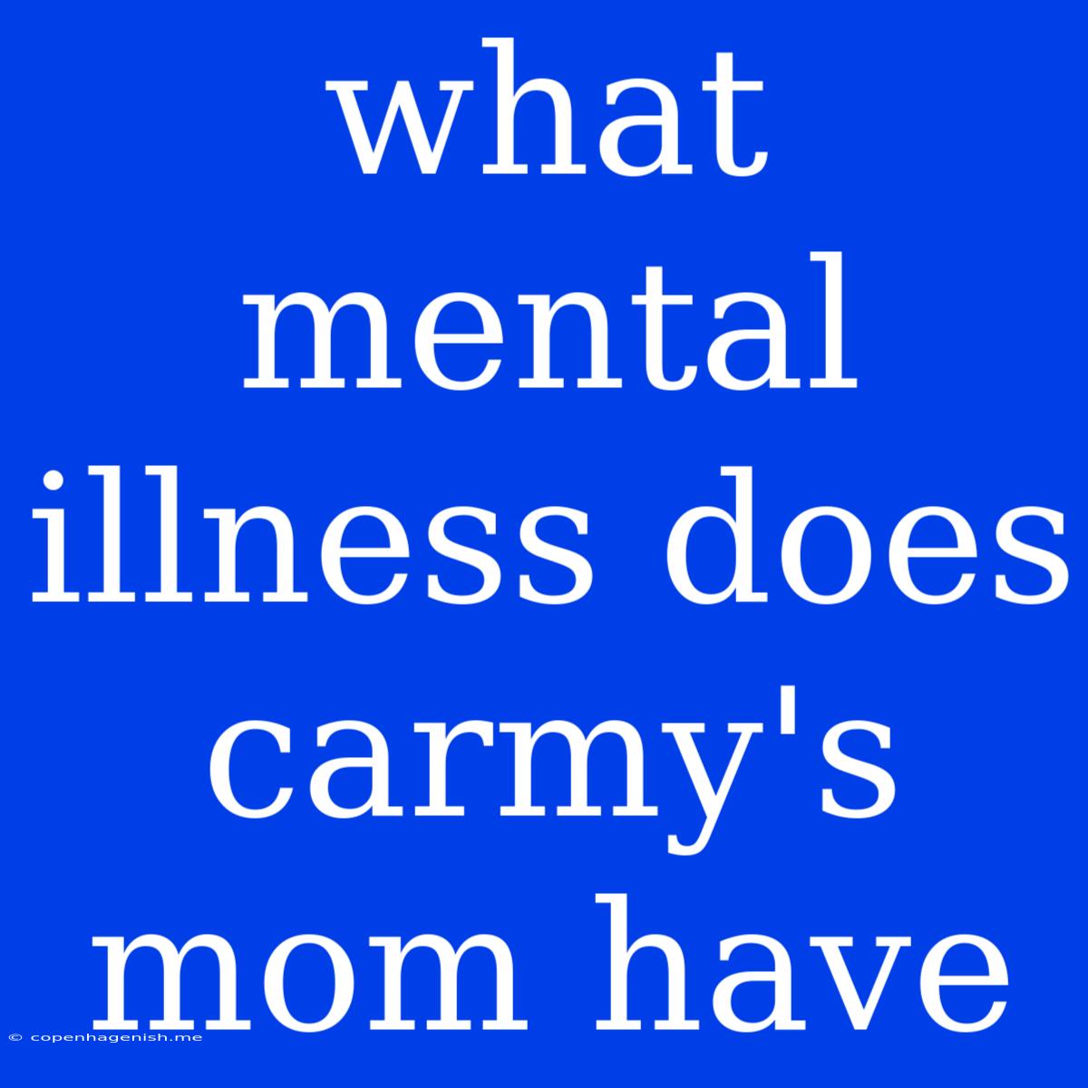 What Mental Illness Does Carmy's Mom Have