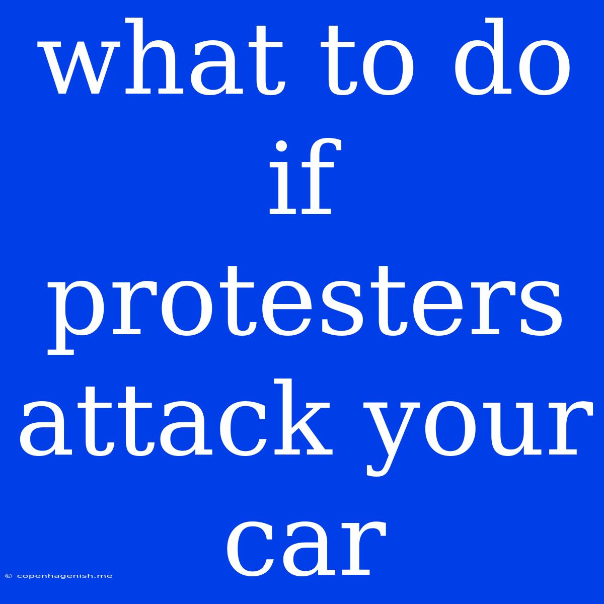 What To Do If Protesters Attack Your Car