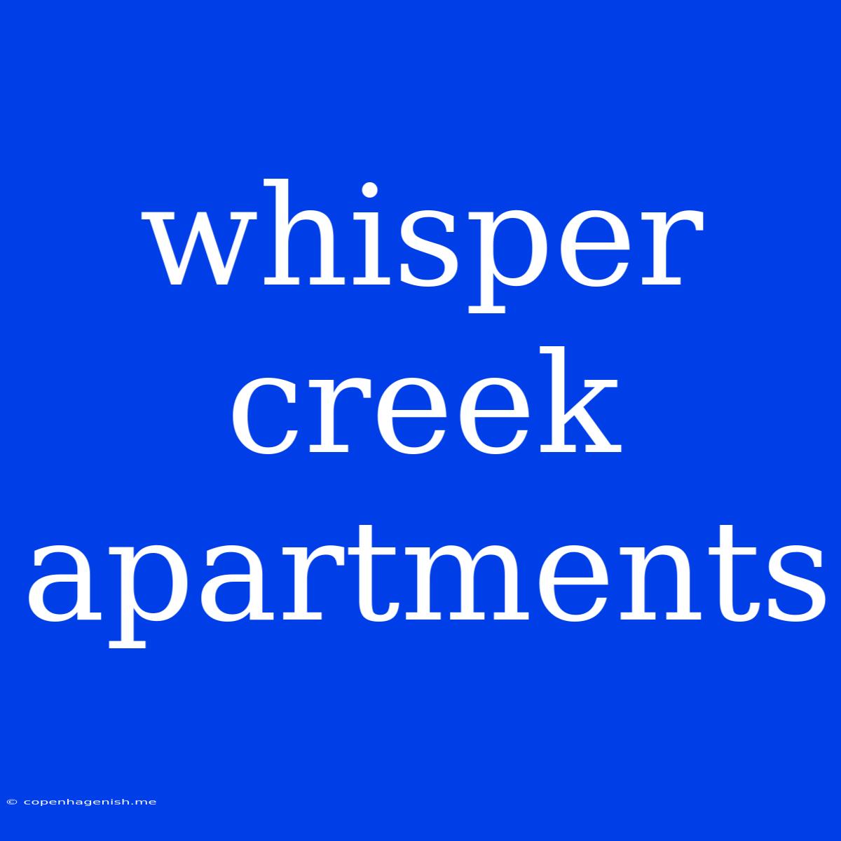 Whisper Creek Apartments