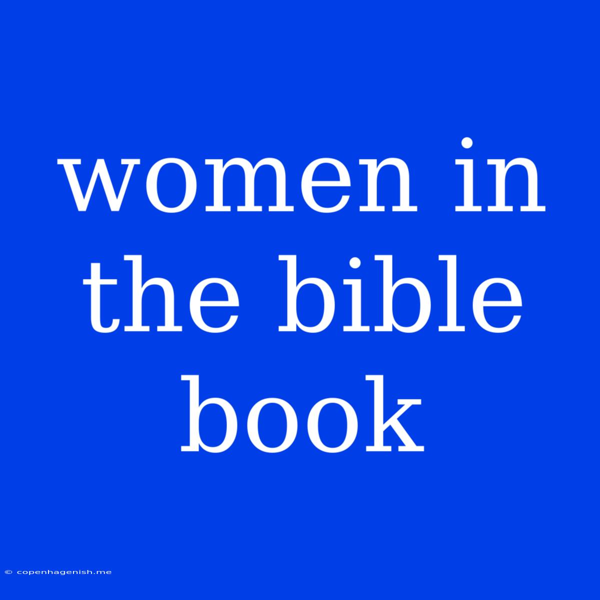 Women In The Bible Book