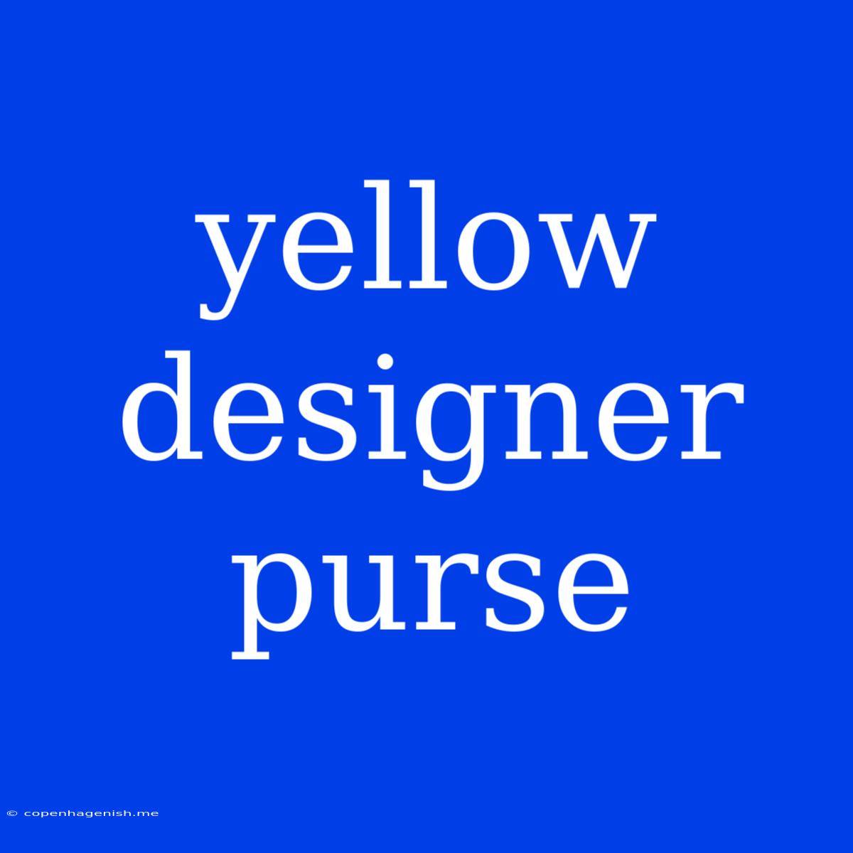 Yellow Designer Purse