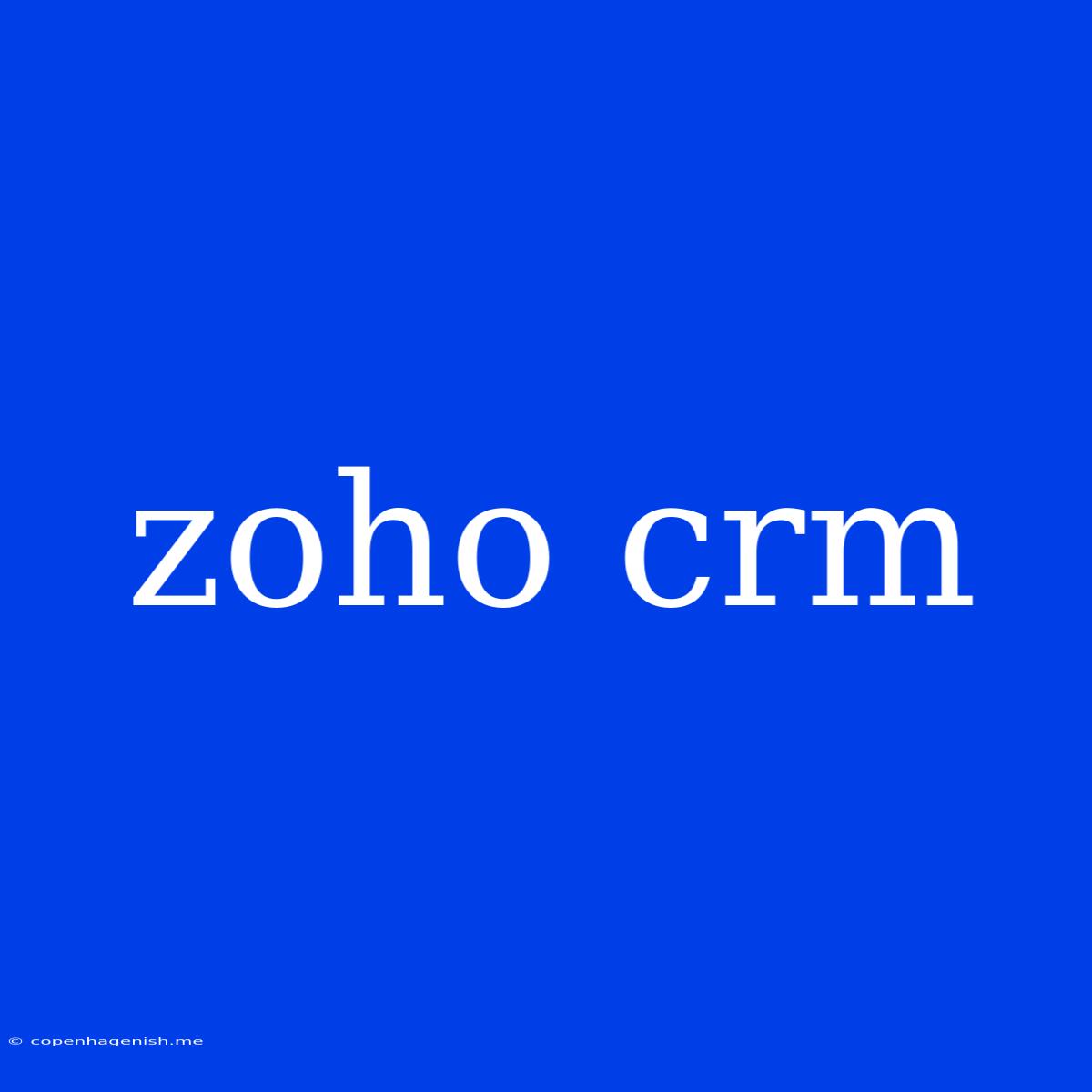 Zoho Crm